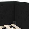 vidaXL Cadre de lit d'angle avec matelas Noir 100 x 200 cm tissu