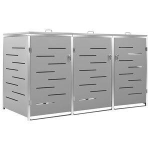 vidaXL Abri pour trois poubelles 207x77,5x115 cm Inox