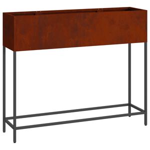 vidaXL Bac de jardin sur&eacute;lev&eacute; Rouill&eacute; 100 x 26 x 82 cm Acier patin&eacute;