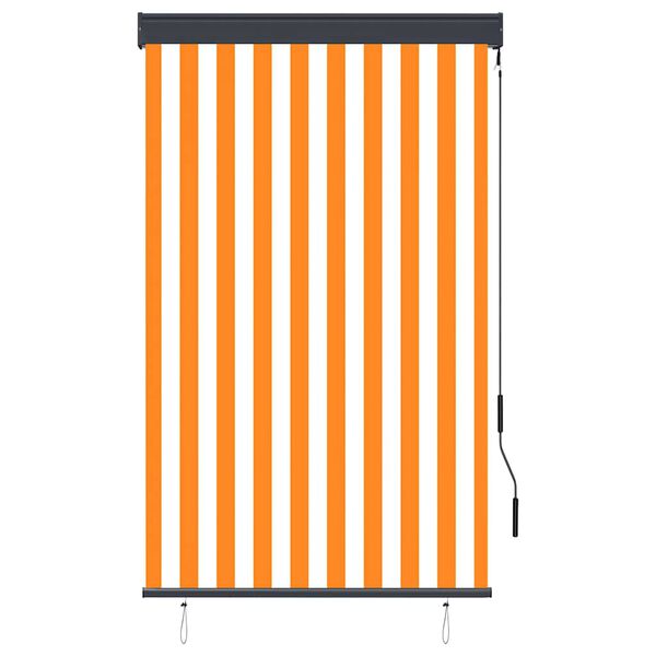 vidaXL Store roulant d'ext&eacute;rieur 100x250 cm Blanc et orange