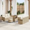 vidaXL Ensemble de canapé de jardin 9 pcs Beige polyrotin