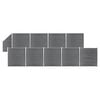 vidaXL Ensemble de cl&ocirc;ture WPC 9 Carr&eacute; + 1 Inclin&eacute; 1657x186 cm Gris