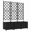 vidaXL Cache-pot de jardin 3 pc Noir 120 x 40 x 143 cm PP