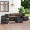 vidaXL Salon palette de jardin 7 pcs avec coussins bois de pin massif