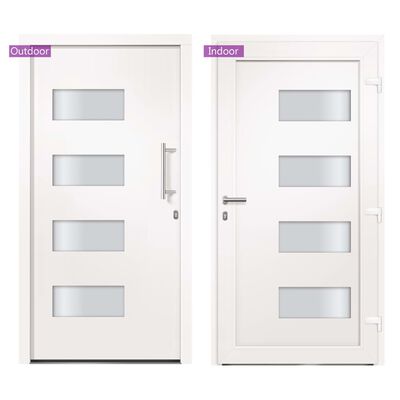 vidaXL Porte d'entrée Aluminium et PVC Blanc 110x210 cm