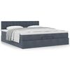 vidaXL Cadre de lit ottoman avec matelas gris fonc&eacute; 200x200 cm velours