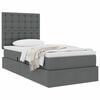 vidaXL Lit avec rangement et matelas Gris fonc&eacute; 100 x 200 cm Polyester