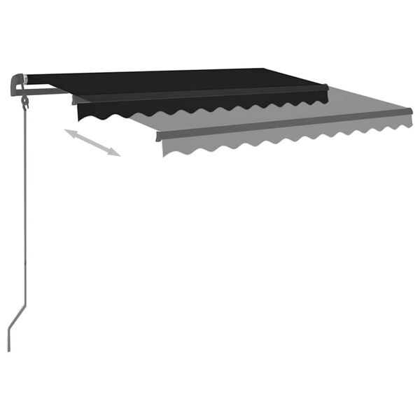 vidaXL Auvent r&eacute;tractable manuel avec poteaux 3,5x2,5 m Anthracite