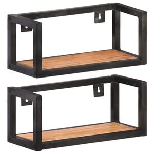 vidaXL &Eacute;tag&egrave;res murales 2 pcs 40 cm Bois d'acacia massif