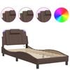 vidaXL Cadre de lit Viana avec LED sans matelas marron 90x190 cm