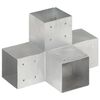 vidaXL Connecteur de poteau Forme en X M&eacute;tal galvanis&eacute; 101x101 mm