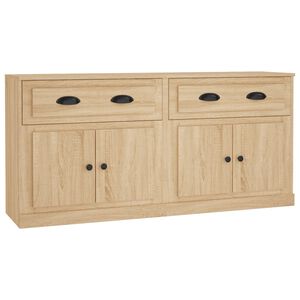 vidaXL Buffets 2 pcs ch&ecirc;ne sonoma bois d'ing&eacute;nierie
