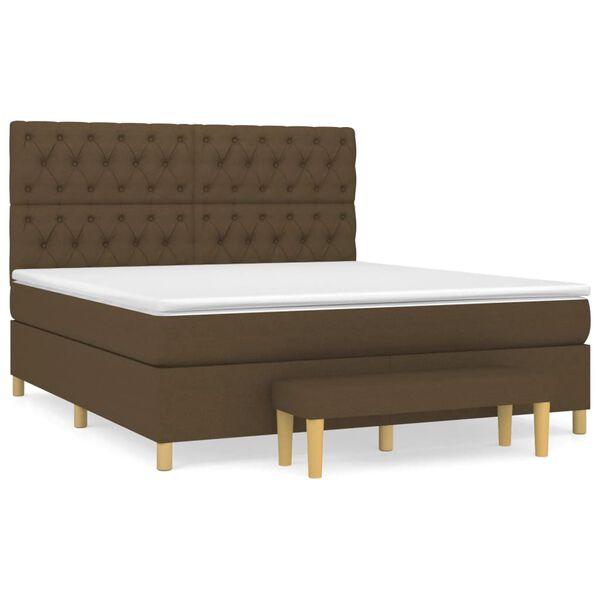 vidaXL Sommier &agrave; lattes de lit avec matelas Marron fonc&eacute; 160x200 cm