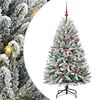 vidaXL Sapin de No&euml;l artificiel Vert et blanc 150 cm PVC et m&eacute;tal