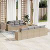 vidaXL Salon de jardin avec coussins 8 pcs beige r&eacute;sine tress&eacute;e