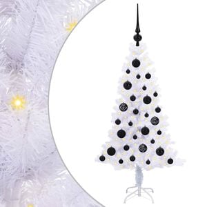 vidaXL Sapin de No&euml;l artificiel avec 150 LED Blanc 120 cm PVC et Acier