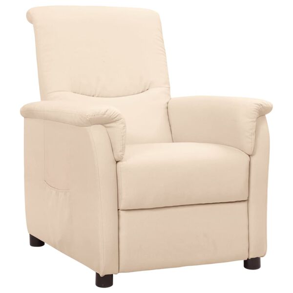 vidaXL Fauteuil inclinable Cr&egrave;me Tissu