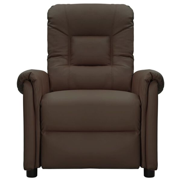 vidaXL Fauteuil de massage Marron Similicuir