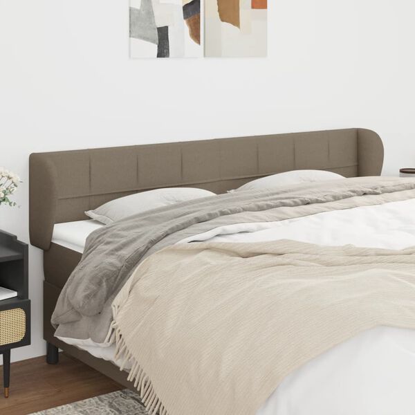 vidaXL T&ecirc;te de lit avec oreilles Taupe 163x23x78/88 cm Tissu