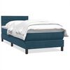vidaXL Sommier &agrave; lattes de lit et matelas bleu fonc&eacute; 90x210 cm velours