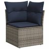 vidaXL Salon de jardin avec coussins 9 pcs gris r&eacute;sine tress&eacute;e acacia