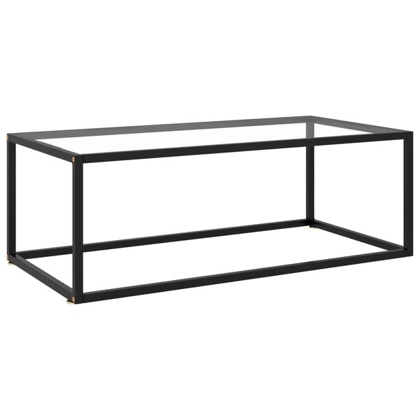 vidaXL Table basse Noir avec verre trempé 100x50x35 cm