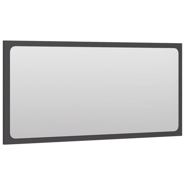 vidaXL Miroir de salle de bain Gris 80x1,5x37 cm Agglom&eacute;r&eacute;