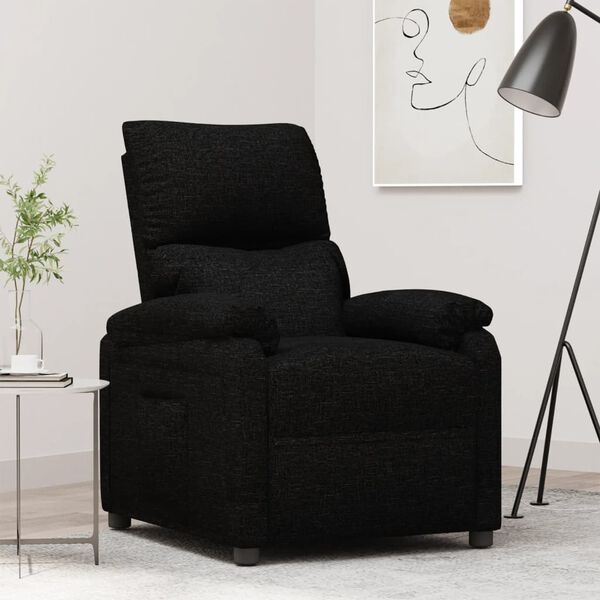 vidaXL Fauteuil inclinable Noir Tissu