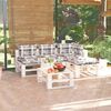 vidaXL Salon palette de jardin 5 pcs avec coussins bois de pin