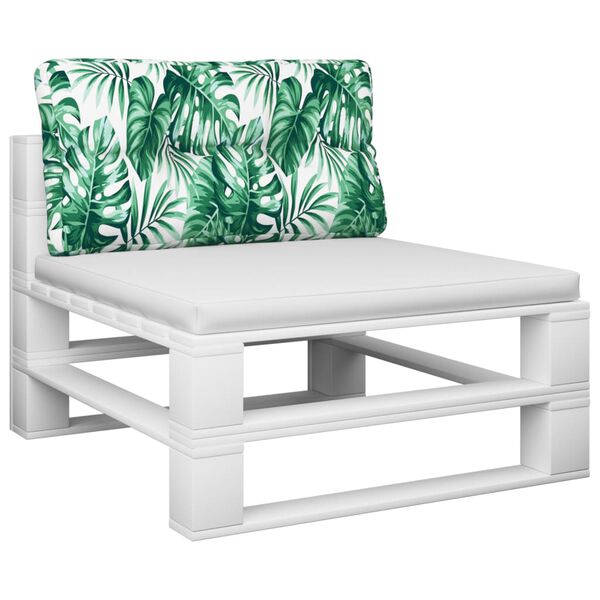 vidaXL Coussin de palette motif de feuilles 70x40x12 cm tissu