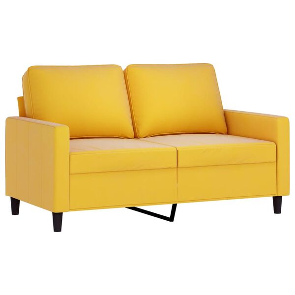 vidaXL Ensemble de canap&eacute;s 3 pcs avec coussins Jaune Velours