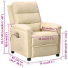 vidaXL Fauteuil de massage Cr&egrave;me Tissu