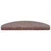 vidaXL Tapis d'escalier auto-adh&eacute;sifs 15 pi&egrave;ces 65 x 21 x 4 cm Marron clair Demi-rond Grand
