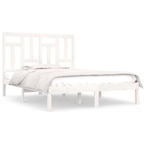 vidaXL Cadre de lit sans matelas blanc 120x190 cm bois massif