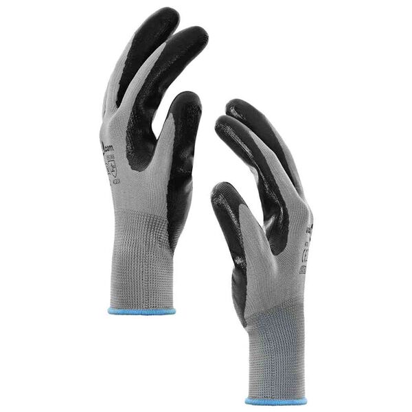 vidaXL Gants de Travail 24 pcs Gris et Noir 9 / l Polyester