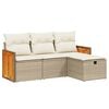 vidaXL Salon de jardin avec coussins 4 pcs beige r&eacute;sine tress&eacute;e