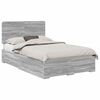vidaXL Cadre de lit Gris Sonoma 120 x 190 cm Bois d'ing&eacute;nierie