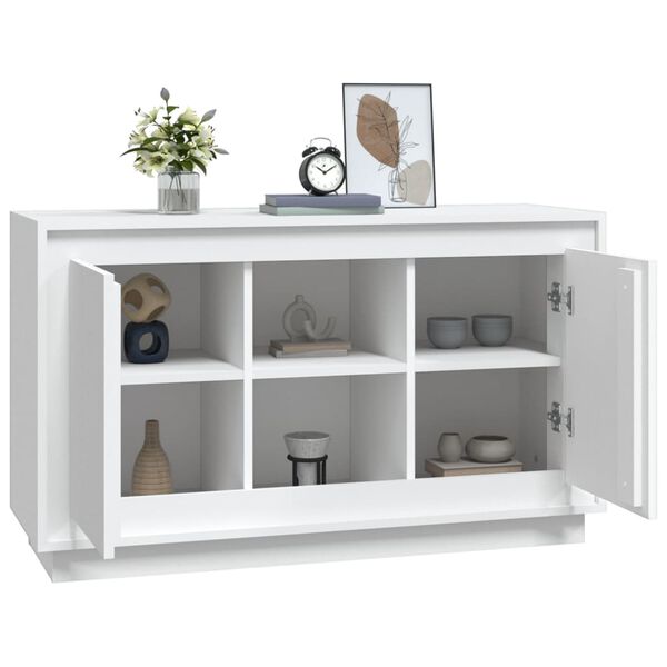 vidaXL Buffet blanc 102x35x60 cm bois d'ing&eacute;nierie