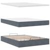 vidaXL Cadre de lit ottoman avec matelas gris fonc&eacute; 140x200 cm velours