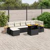 vidaXL Salon de jardin 8 pcs avec coussins noir r&eacute;sine tress&eacute;e