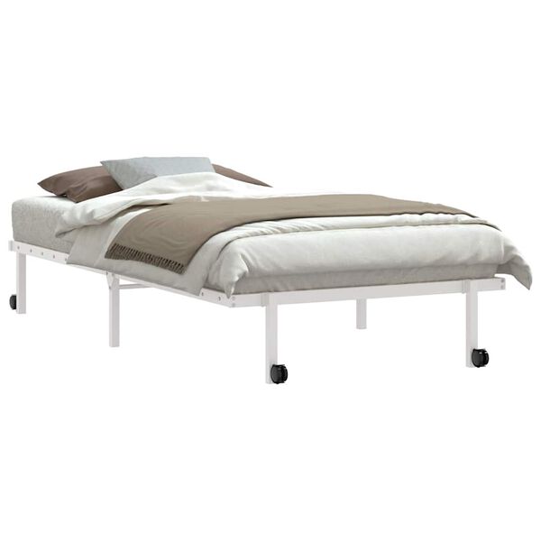 vidaXL Cadre de lit sans matelas pliable blanc 100x190 cm acier