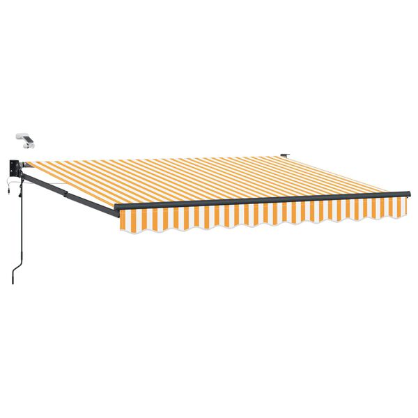 vidaXL Auvent r&eacute;tractable &eacute;lectrique Orange et Blanc 3,5 x 2,5 m