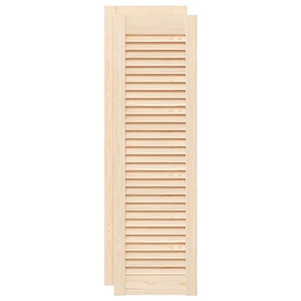 vidaXL Portes d'armoire &agrave; persiennes 2 pcs 99x29,5 cm pin massif
