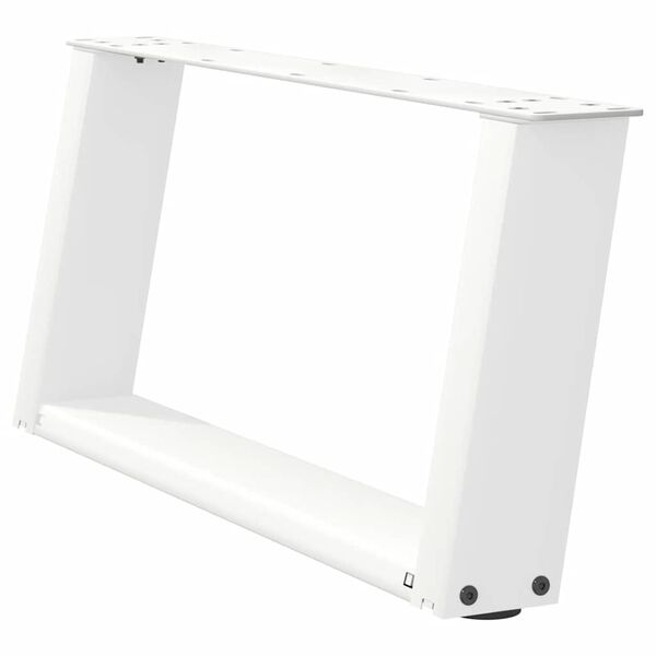 vidaXL Pieds de table basse en U 2 pi&egrave;ces Blanc 70 x (30-31) cm Acier