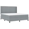 vidaXL Lit &agrave; ressorts avec matelas Gris clair 180 x 200 cm tissu