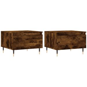 vidaXL Tables basses 2 pcs ch&ecirc;ne fum&eacute; 50x46x35 cm bois d'ing&eacute;nierie