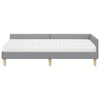 vidaXL Cadre de lit d'angle avec matelas 2 pcs Gris clair tissu