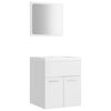 vidaXL Ensemble de meubles de salle de bain Blanc brillant Agglom&eacute;r&eacute;