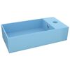vidaXL Lavabo de salle de bain avec trop-plein C&eacute;ramique Bleu clair