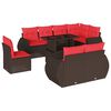 vidaXL Ensemble de canap&eacute; de jardin 9 pcs avec coussins marron r&eacute;sine tress&eacute;e